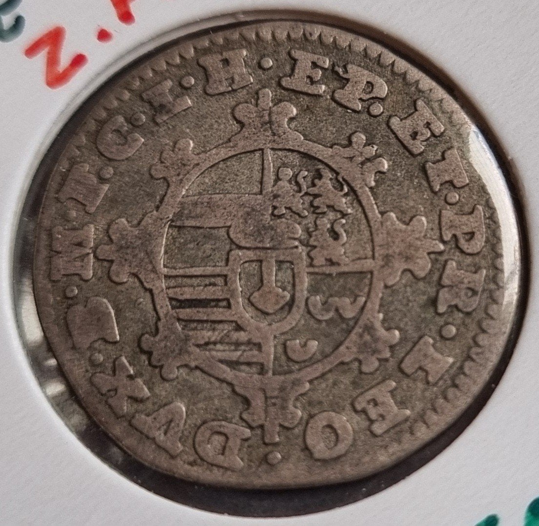 ½ Escalin (Plaquette) 1752 (Luik) John Theodore, Ophalen of Verzenden, Losse munt, Zilver