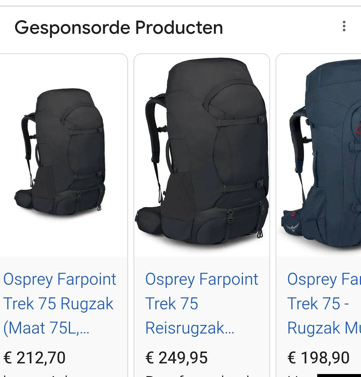 Reisrugzak Osprey 75liter zoekt reiziger. M, V of X ;-), Caravanes & Camping, Caravanes & Camping Autre, Enlèvement