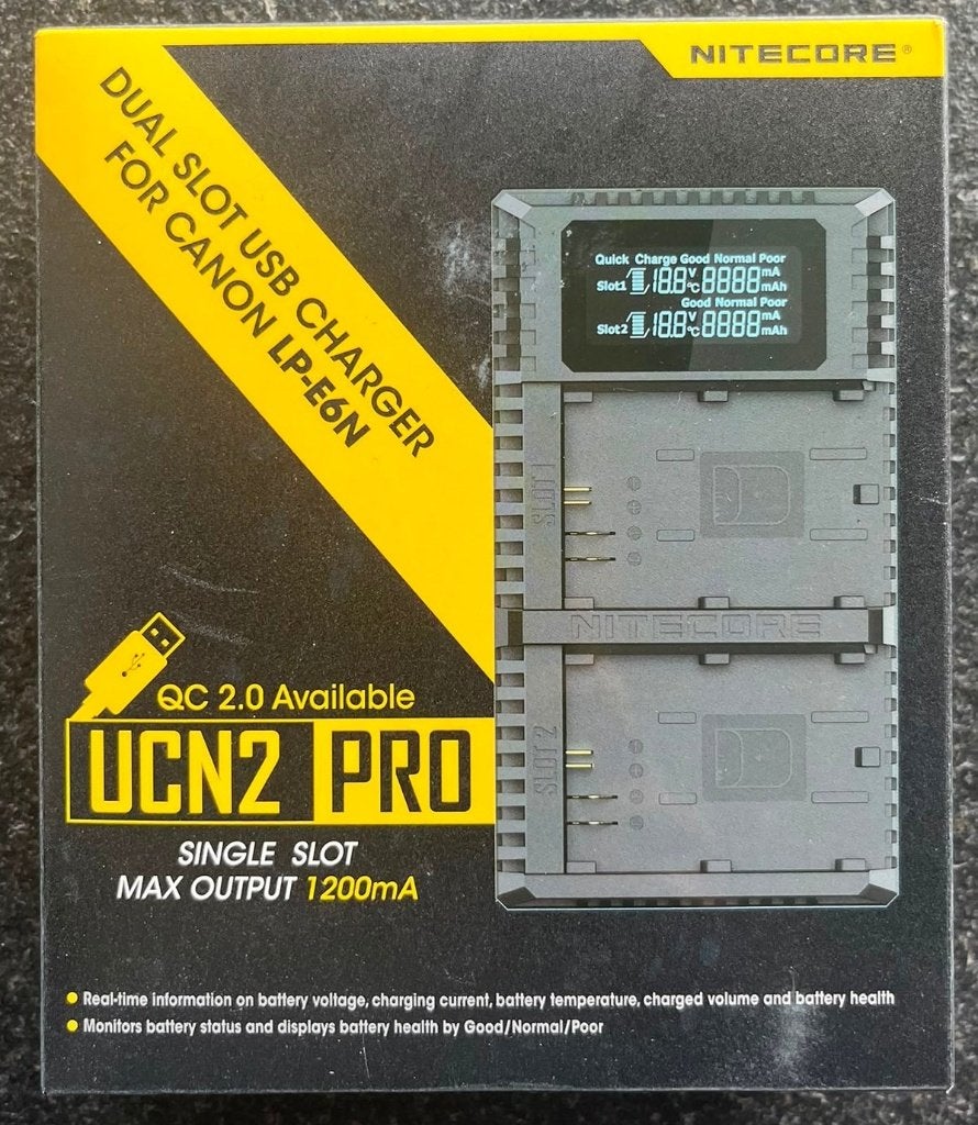 Chargeur double USB Nitecore UCN2 Pro Canon LP-E6N et LP-E6N, TV, Hi-fi & Vidéo, Chargeurs, Enlèvement ou Envoi, Comme neuf