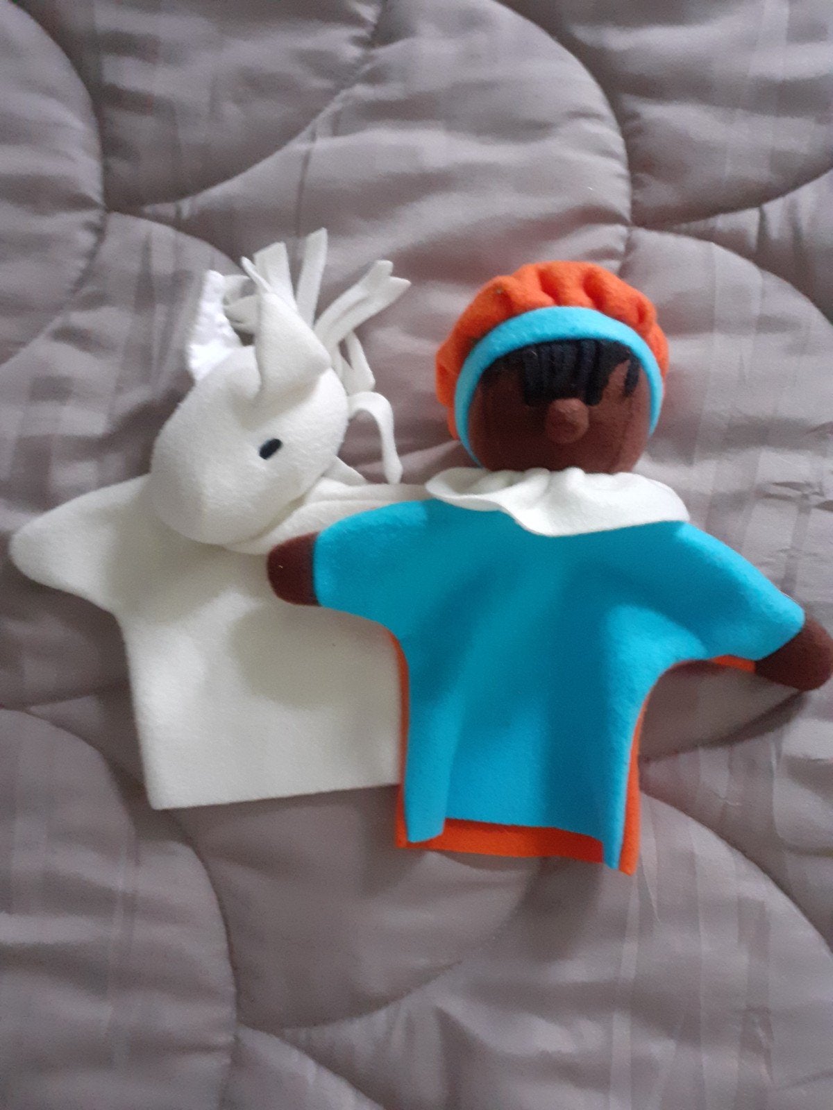 Zwarte Piet en paard van Sinterklaas handpoppen, Ophalen of Verzenden
