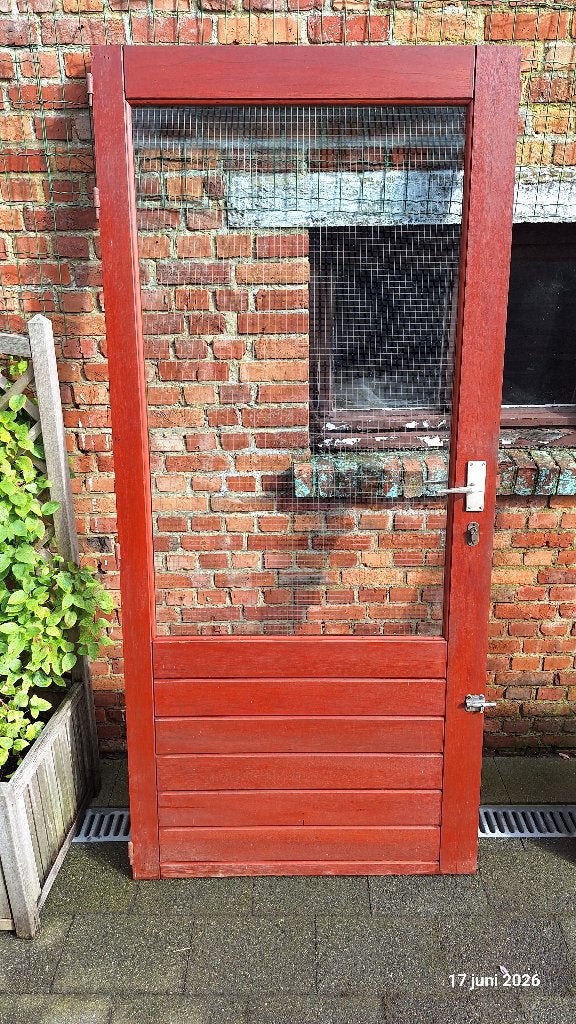 Portes en bois franc avec verre, Bricolage & Construction, Fenêtres & Moustiquaires, Utilisé, Porte extérieure, Moins de 200 cm