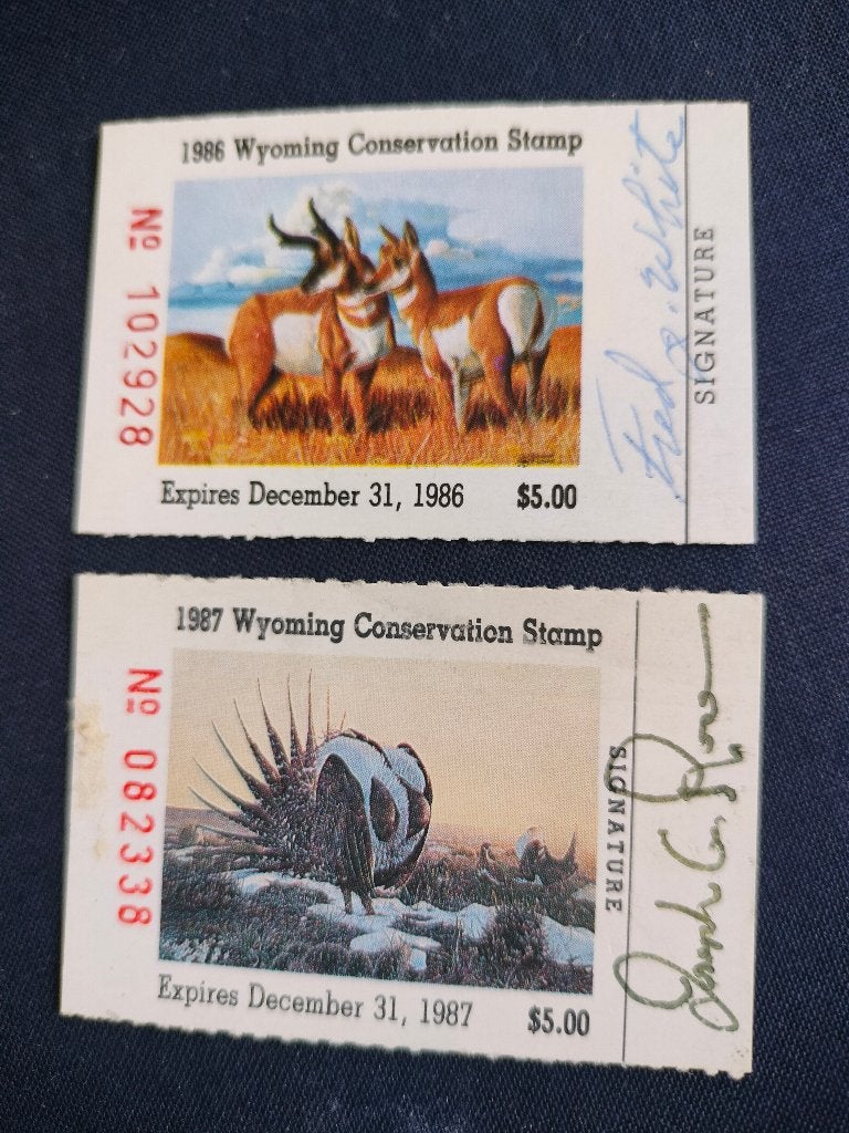 Wyoming Consrvation Stamp 1986/87: wilde dieren, vogels, Verzenden, Gestempeld, Noord-Amerika