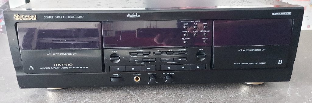 Sherwood D-480 double K7 deck, Audio, Tv en Foto, Cassettedecks, Ophalen of Verzenden, Dubbel, Overige merken, Tape counter