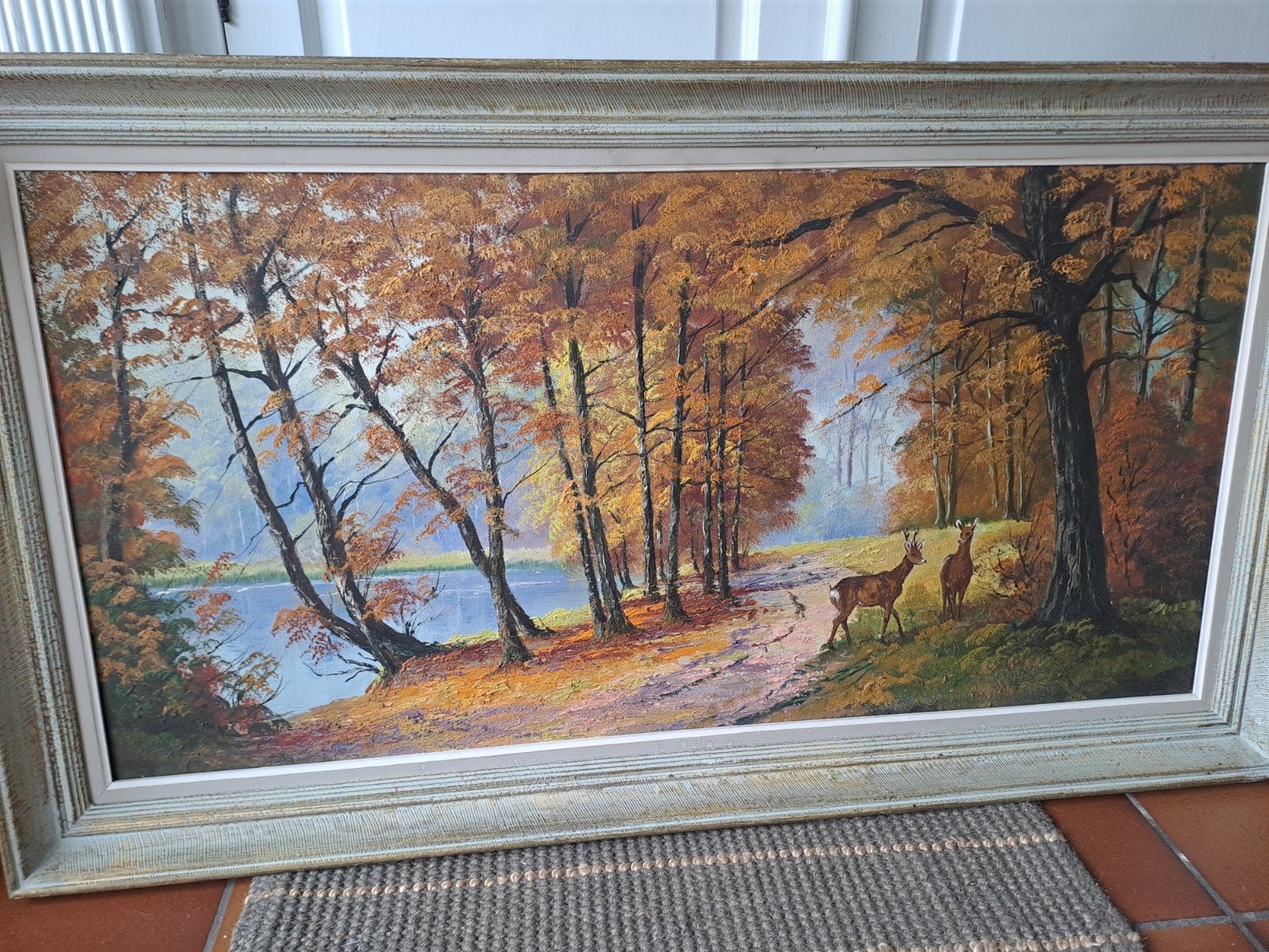 peinture à l'huile décorative 113 cm sur 64 cm, Enlèvement, Toile