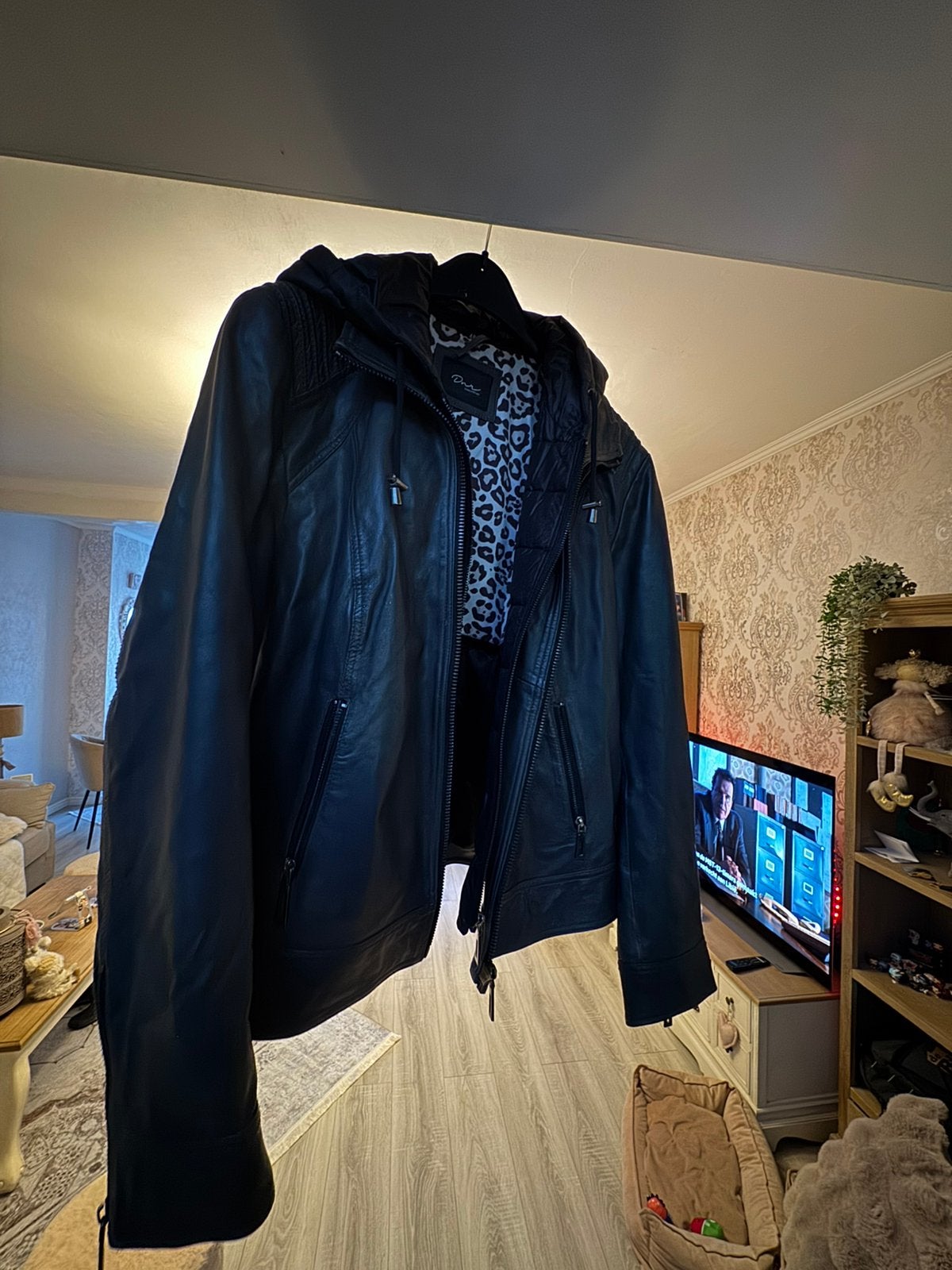 Veste en cuir, Enlèvement, Comme neuf, Vert