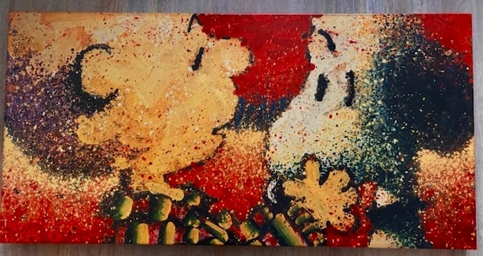 Canvas art print “Dogs Breath” Snoopy 41X81Cm, Antiek en Kunst, Kunst | Schilderijen | Modern, Ophalen