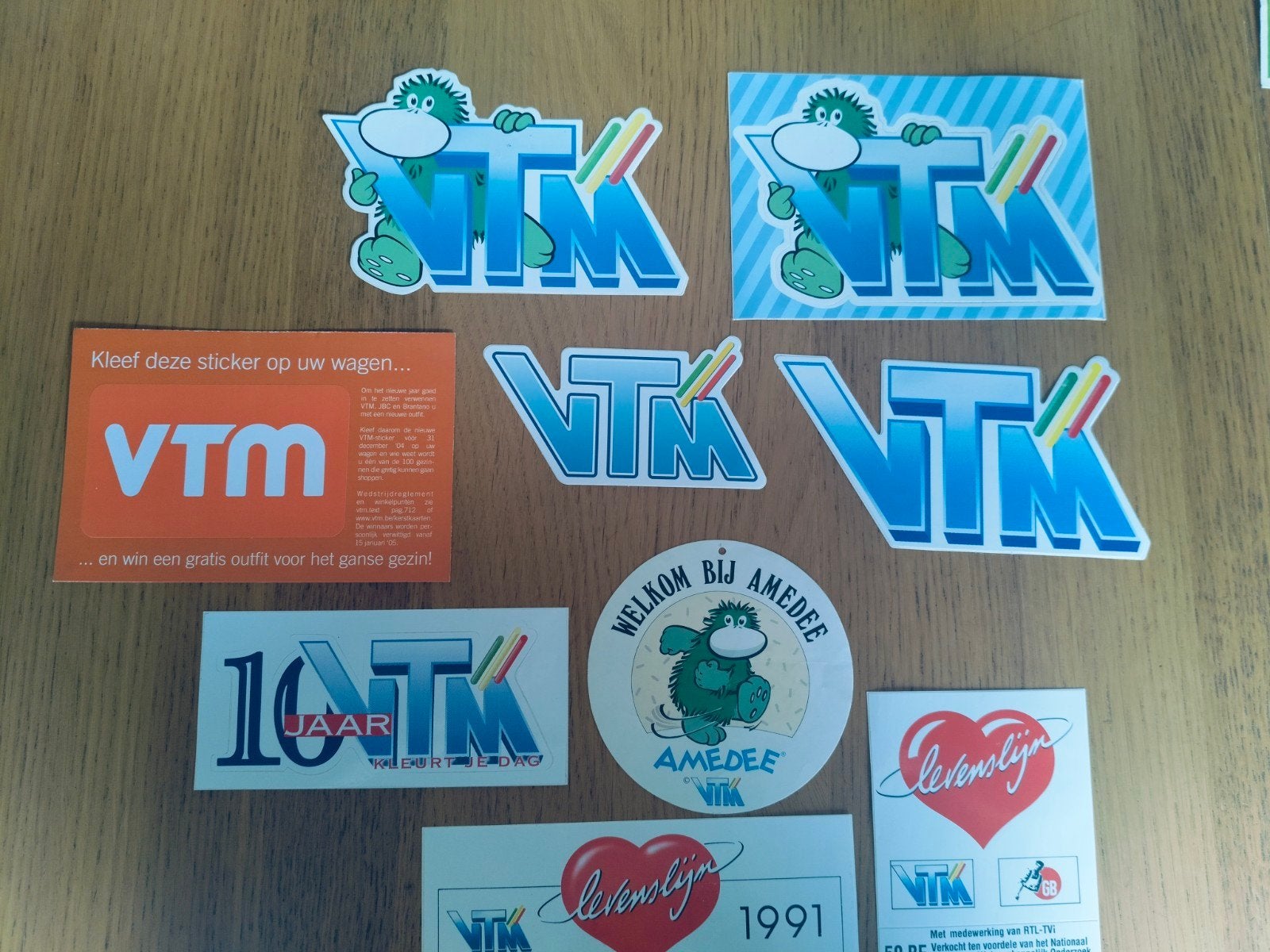 9 oude vintage stickers VTM, Verzamelen, Ophalen of Verzenden