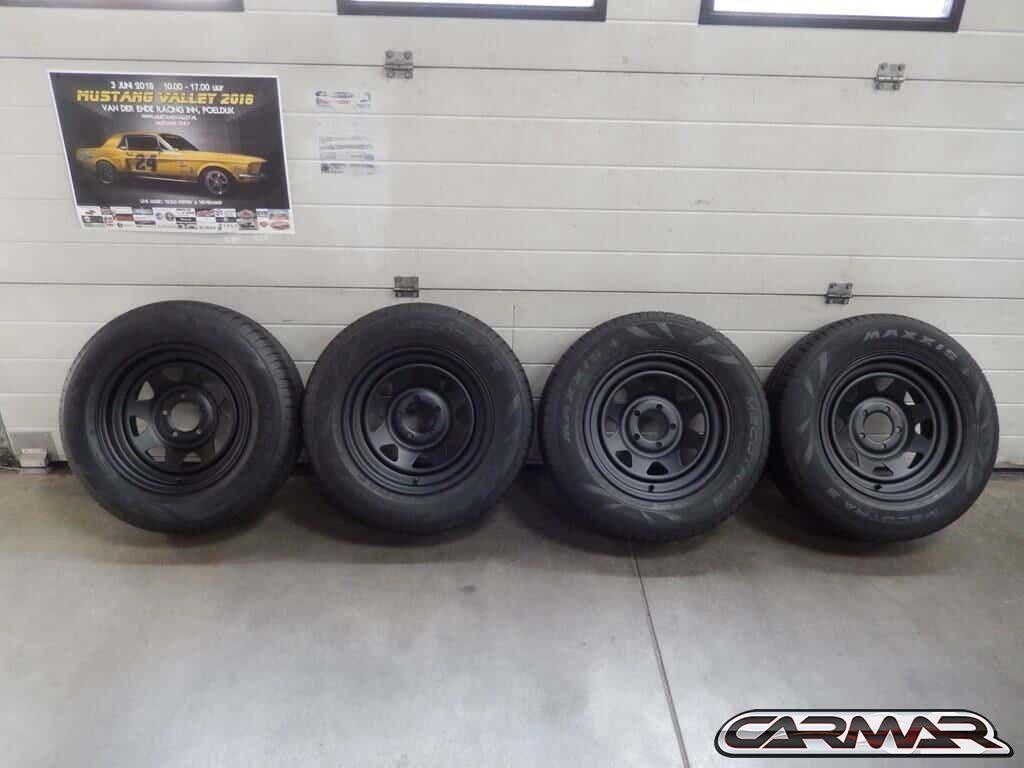 VERKOCHT 15'' Ford Mustang wielen (staal) '69-'73 - Maxxis b, Ophalen, 215 mm, 15 inch, -