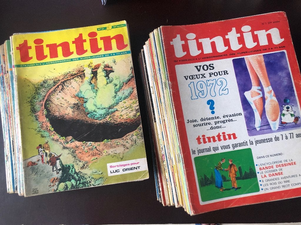 GRATUIT - lot 250 Tintin magazines - années 1971 à 1976, Hergé Jacobs Tibet Greg Hermann Dany etc, Série complète ou Série, Enlèvement