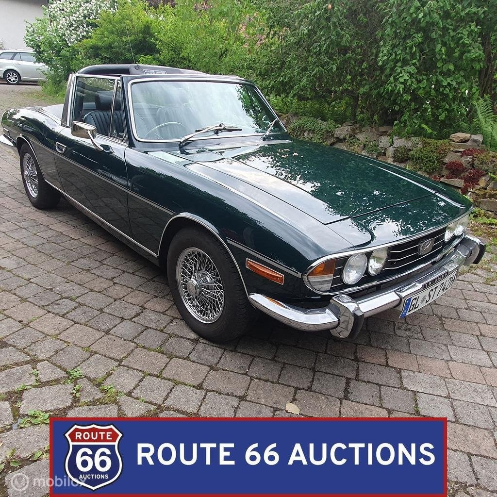 Triumph Stag | 1974 | Route 66 Auctions, Triumph, Zwart, Bedrijf, Handgeschakeld