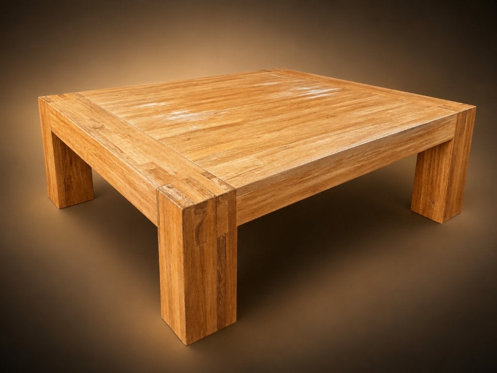 Mooie massief teak houten salontafel, Huis en Inrichting, Tafels | Salontafels, Ophalen, Gebruikt, 5 – 50, 100 tot 150 cm