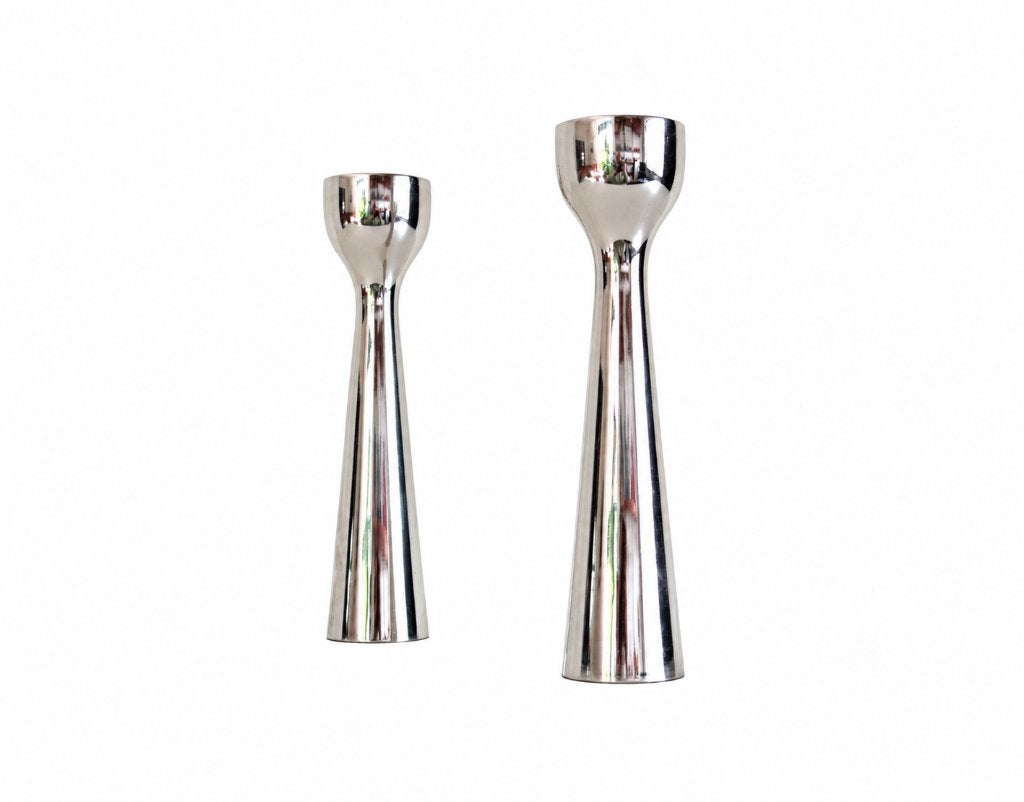 Vintage Chrome design kandelaars, Huis en Inrichting, Ophalen of Verzenden, Gebruikt, Metaal