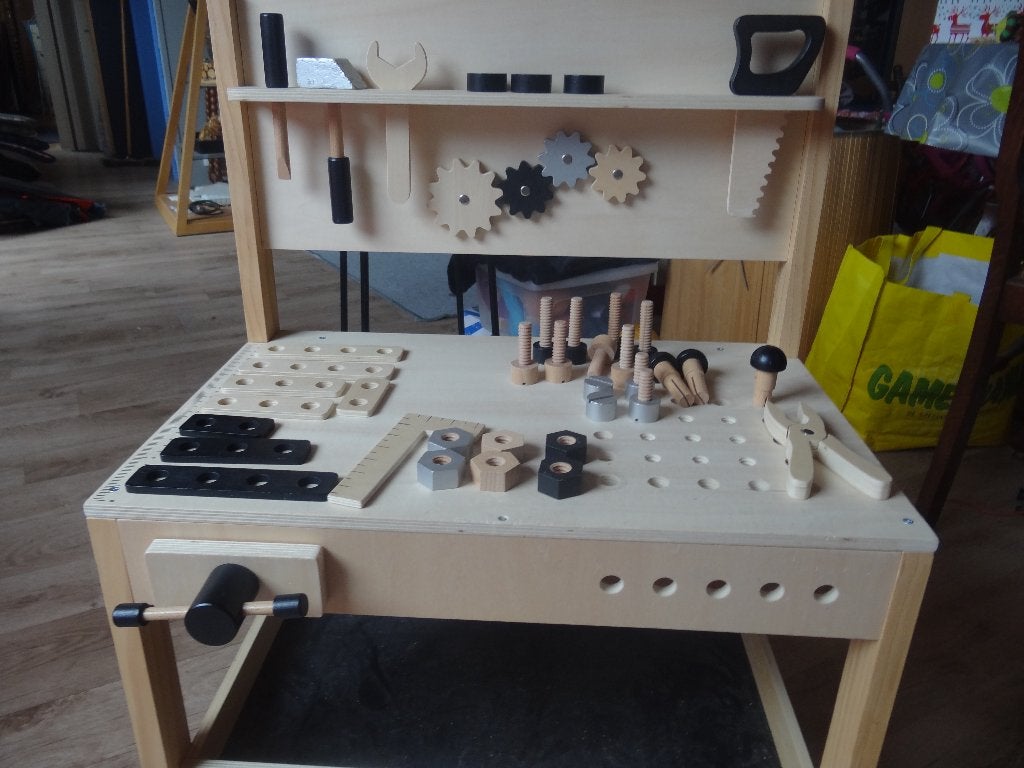 Houten speelgoed, werkbank voor kinderen, Ophalen