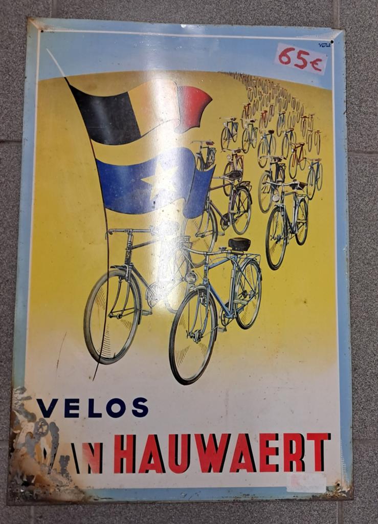 Reclamebord Van Hauwaert velos., Enlèvement ou Envoi, Panneau publicitaire