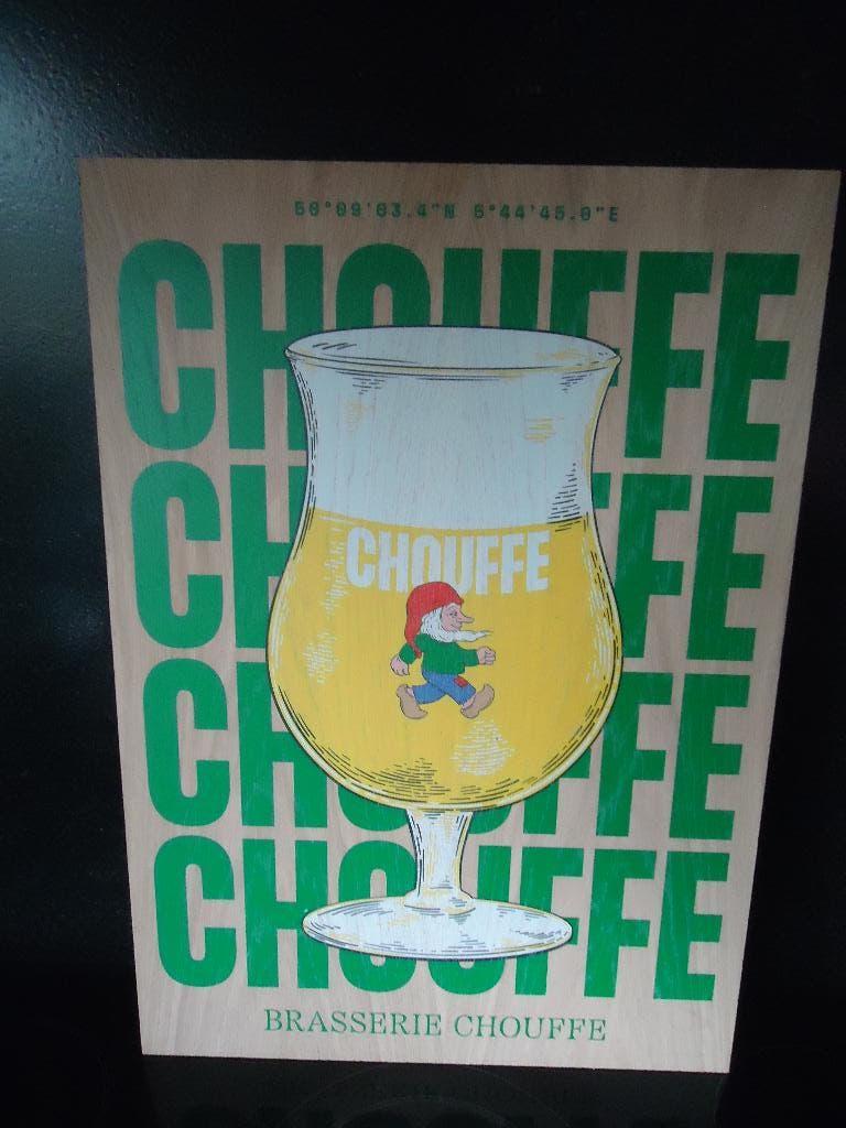 Brasserie Chouffe houten reclamebord, Enlèvement ou Envoi, Neuf, Panneau, Plaque ou Plaquette publicitaire, Duvel