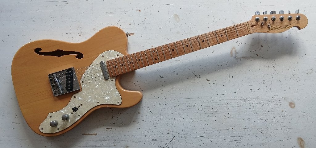 Thinline Telecaster-stijl elektrische gitaar, Muziek en Instrumenten, Ophalen, Gebruikt, Semi-solid body, Overige merken