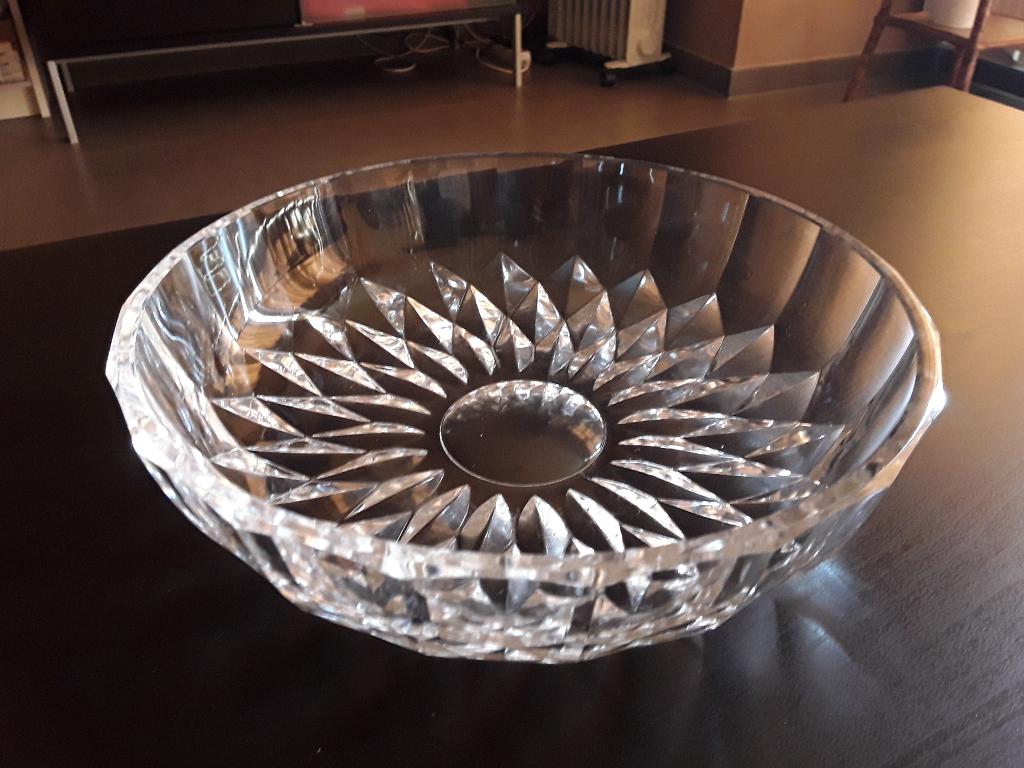Plat Val St Lambert en cristal, Antiquités & Art, Enlèvement