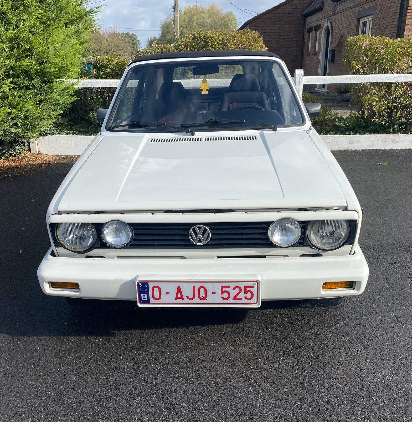 Oldtimer  golf 1 cabriolet MK1 - 1,8 carbu (1994 ), Auto's, 4 zetels, Stof, Zwart, Cabriolet