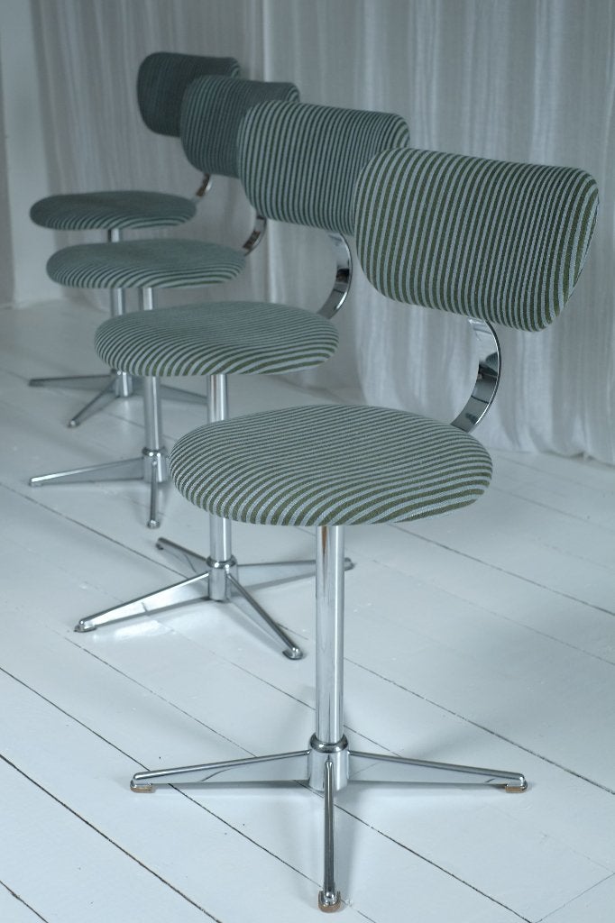 4x eetkamerstoelen met chromé frame, Autres couleurs, Vintage, Comme neuf, Enlèvement