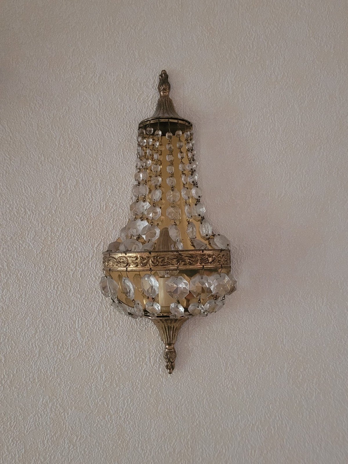 Lampe murale vintage avec pendentifs en cristal, Enlèvement