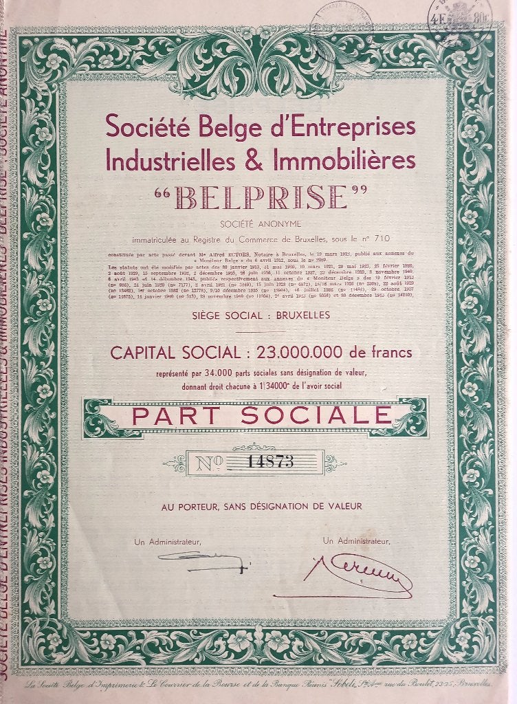 BELPRISE - 1936 - Bruxelles, Timbres & Monnaies, Enlèvement ou Envoi, Action