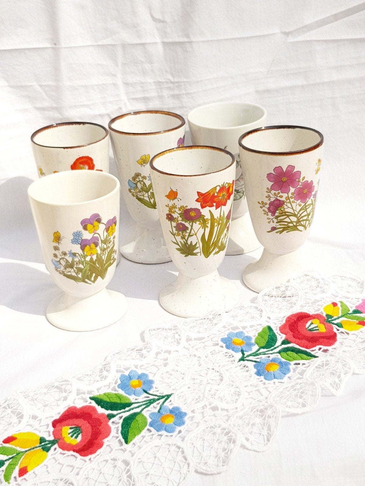 Set van mooie 🌈 mazagrans 🌈 botanische patronen, Antiek en Kunst, Ophalen of Verzenden