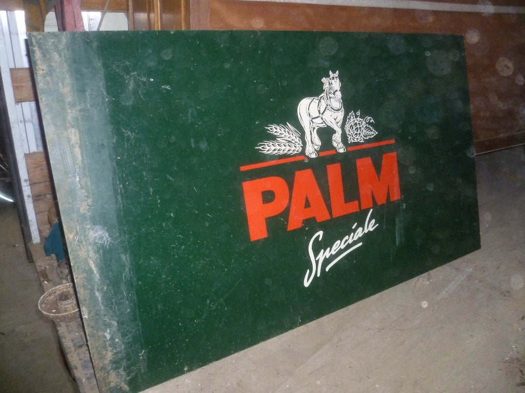 HOUTEN DUBBELZIJDIG REKLAME BORD PALM, Ophalen