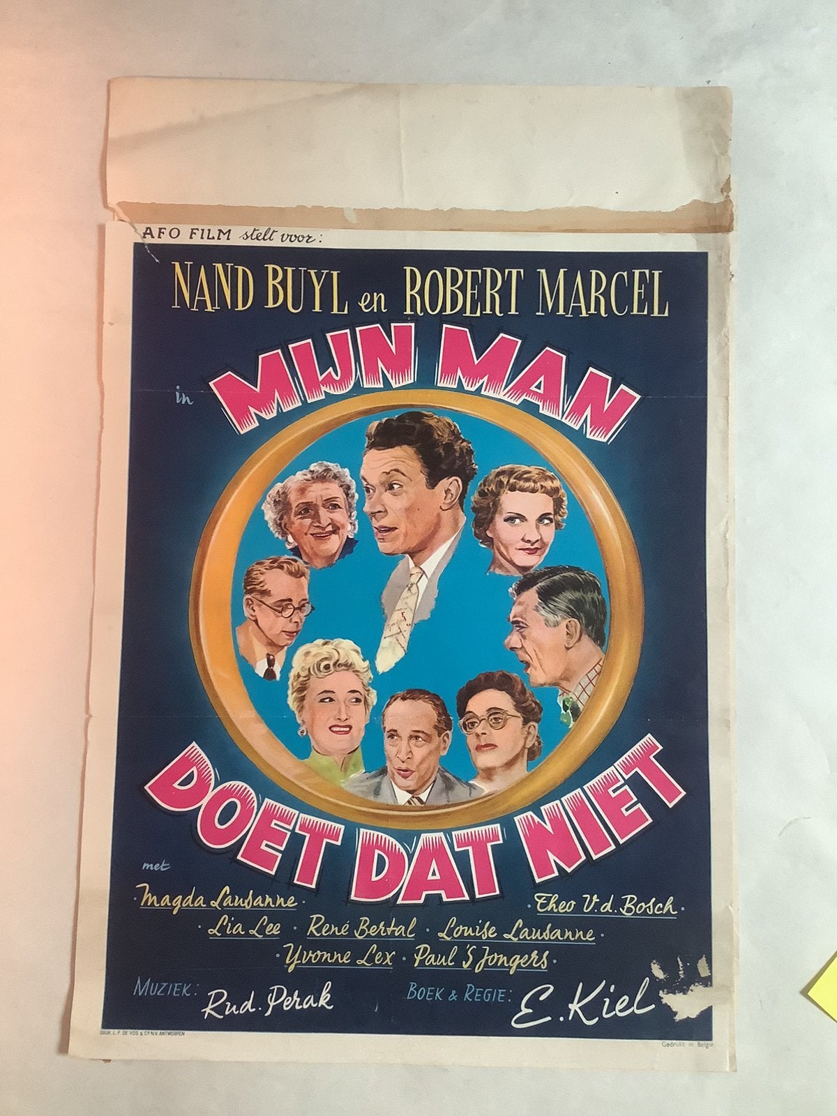 MIJN MAN DOET DAT NIET   FILMPOSTER  1956  36-54 cm, Collections, Posters & Affiches, Enlèvement ou Envoi, Comme neuf