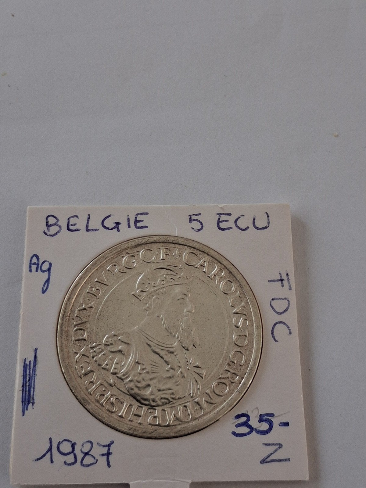 belgie 5 ECU 1987 AG, Ophalen of Verzenden