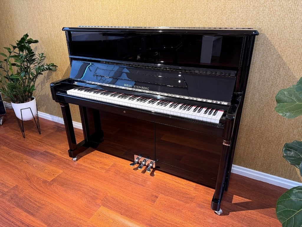 Wilh. Steinberg P-125 E piano, Musique & Instruments, Pianos, Brillant, Comme neuf, Piano, Noir