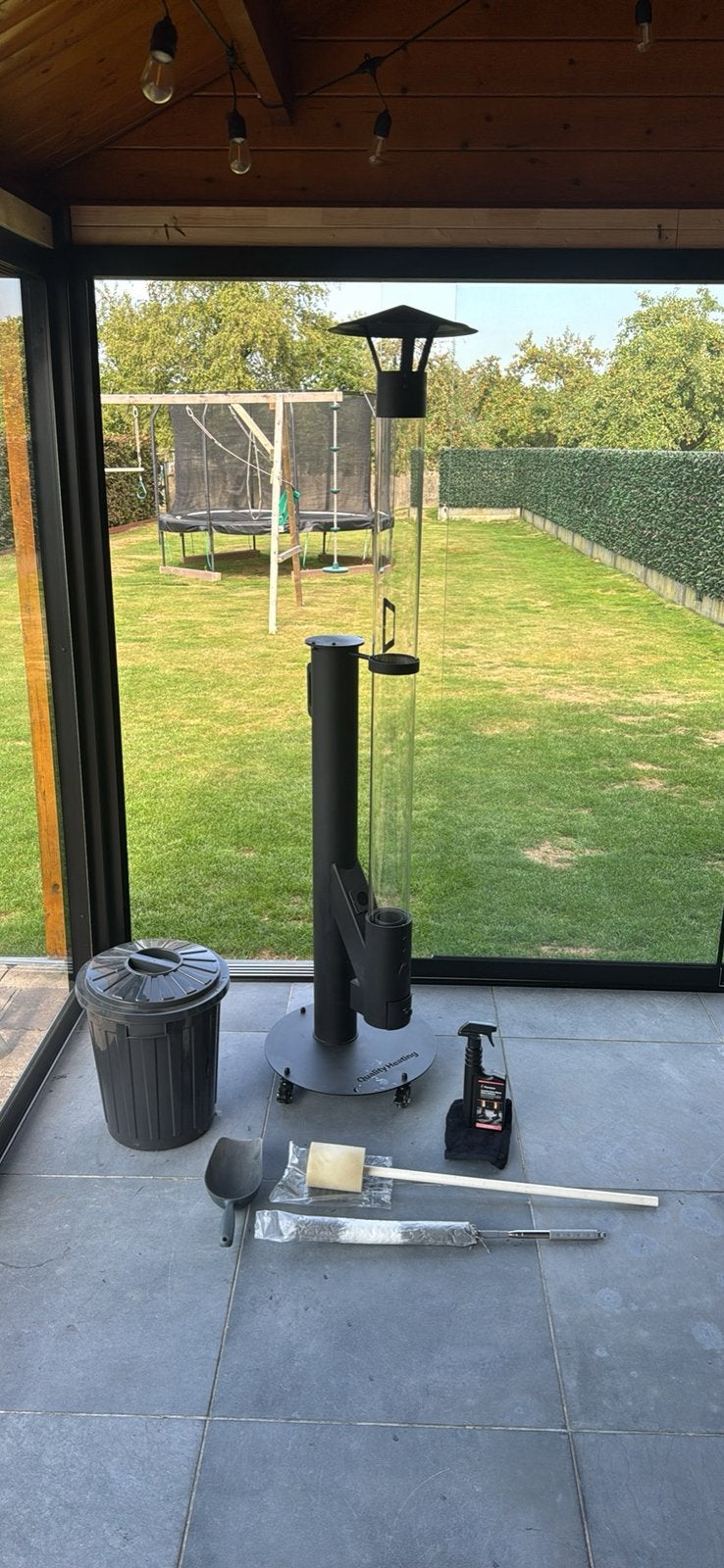 Terrasverwarmer pellets, Tuin en Terras, Ophalen, Zo goed als nieuw