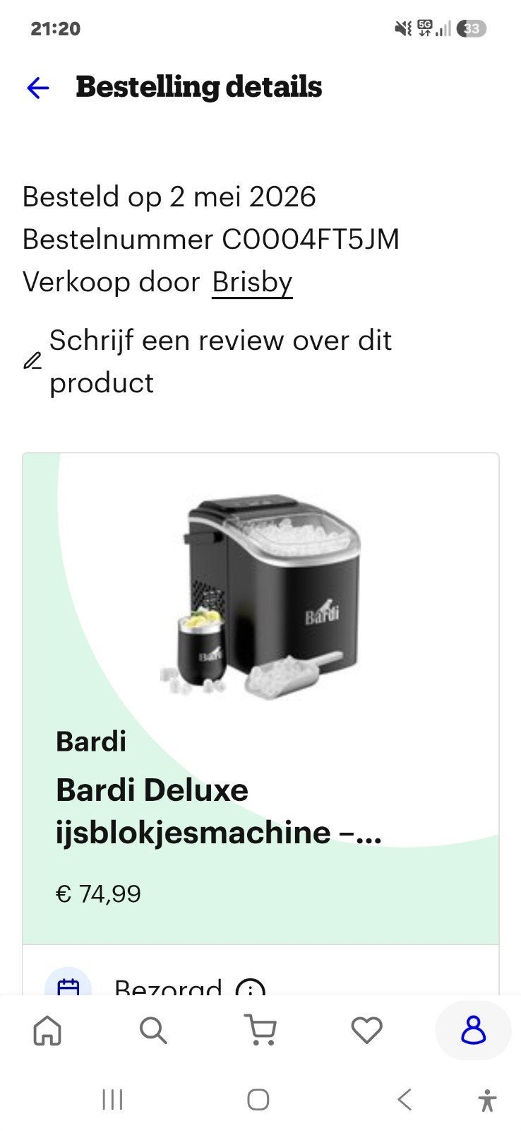 Ijsblokjes machine, Ophalen