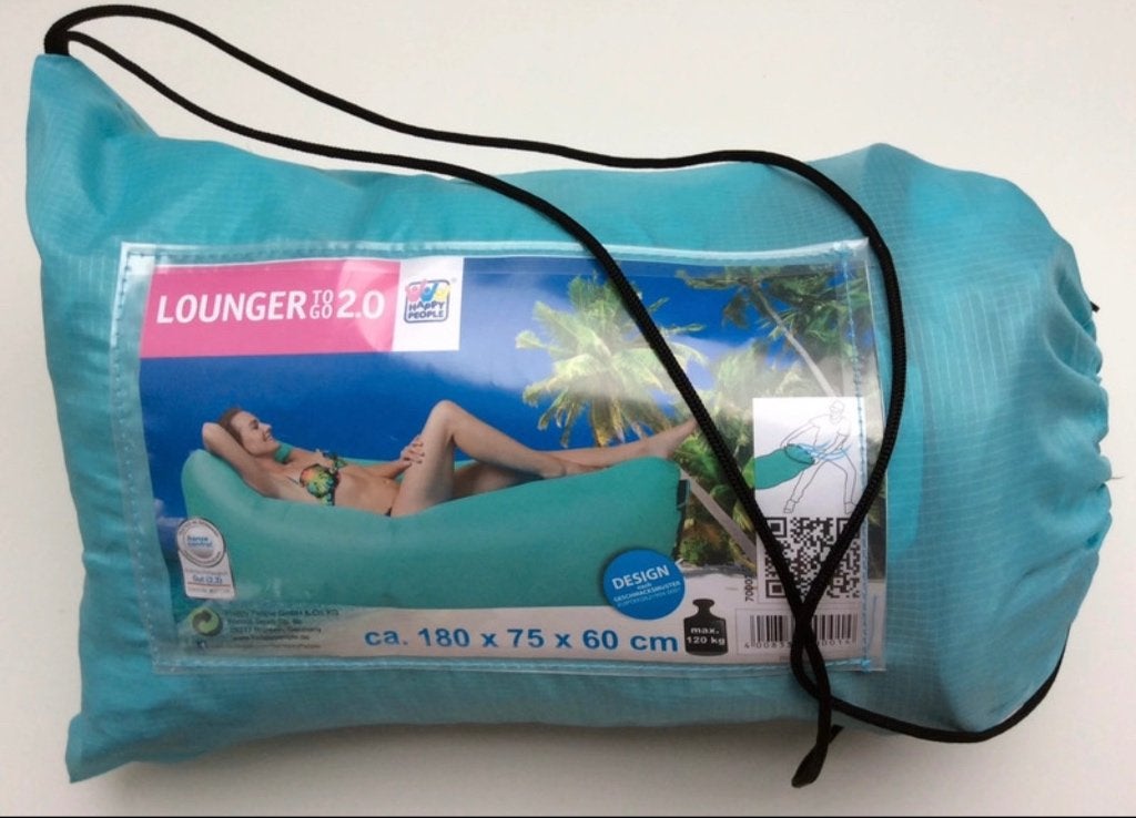 Luchtkussen opblaasbare lounge-luchtbank, Ophalen, Nieuw, Blauw, Cilindervormig