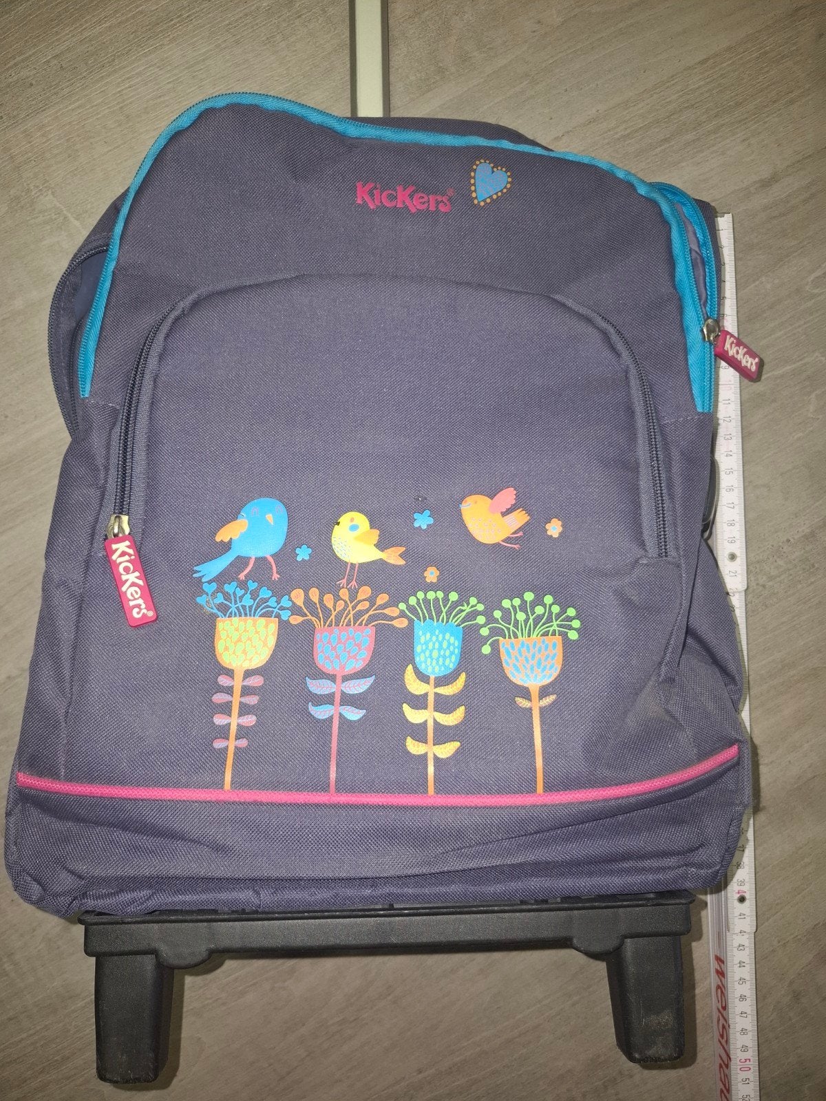 Sac d'école/sac à dos à roulettes Kickers — violet avec vog, Enlèvement ou Envoi, 30 à 40 cm, 30 à 40 cm, Utilisé
