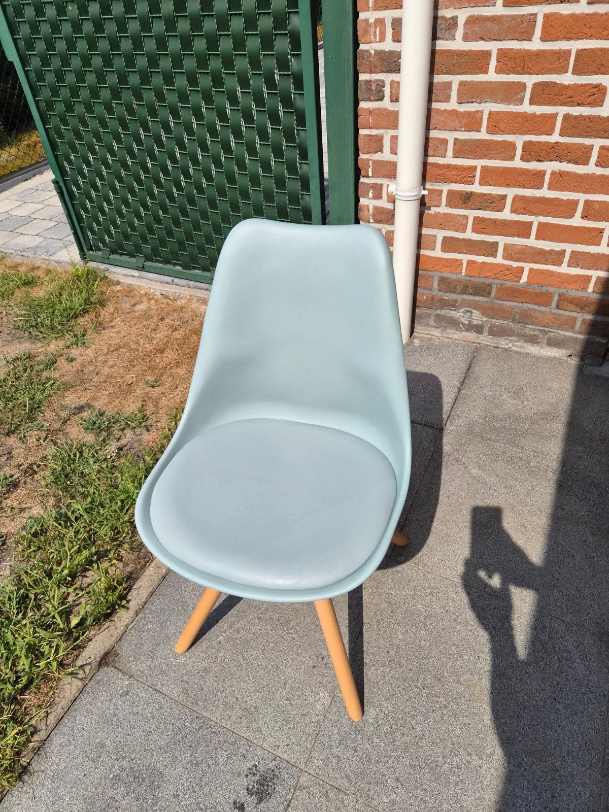 6 Scandinavische kuipstoelen met kussen (4x wit, 2x blauw), Huis en Inrichting, Ophalen, Wit