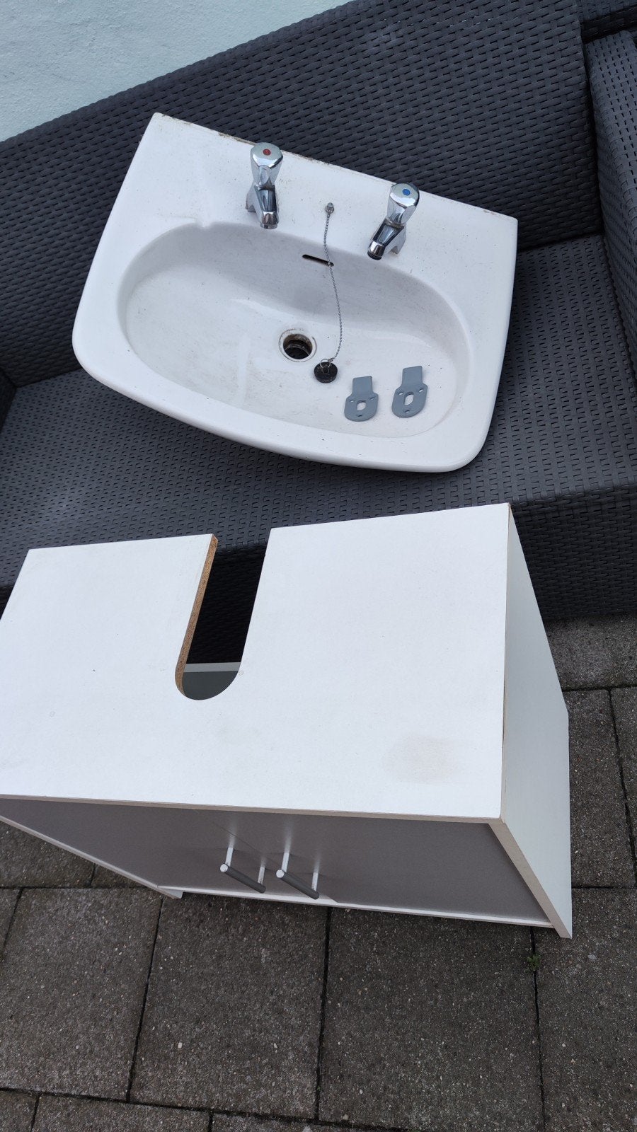 lavabo met onderkast, Ophalen, Gebruikt, 50 tot 100 cm, Minder dan 100 cm