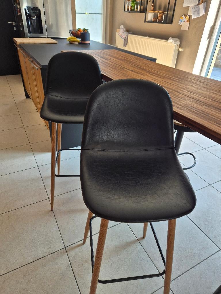Tabourets de bar, Maison & Meubles, Tabourets de bar, Bois, Avec repose-pieds, 4 tabourets, Comme neuf