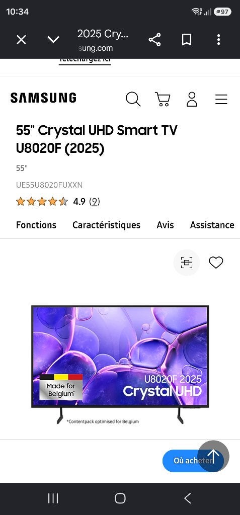 TV Samsung 4K UHD Smart TV ''55'' UF, TV, Hi-fi & Vidéo, Télévisions, Neuf, OLED, 100 cm ou plus, 4k (UHD), Samsung, Smart TV