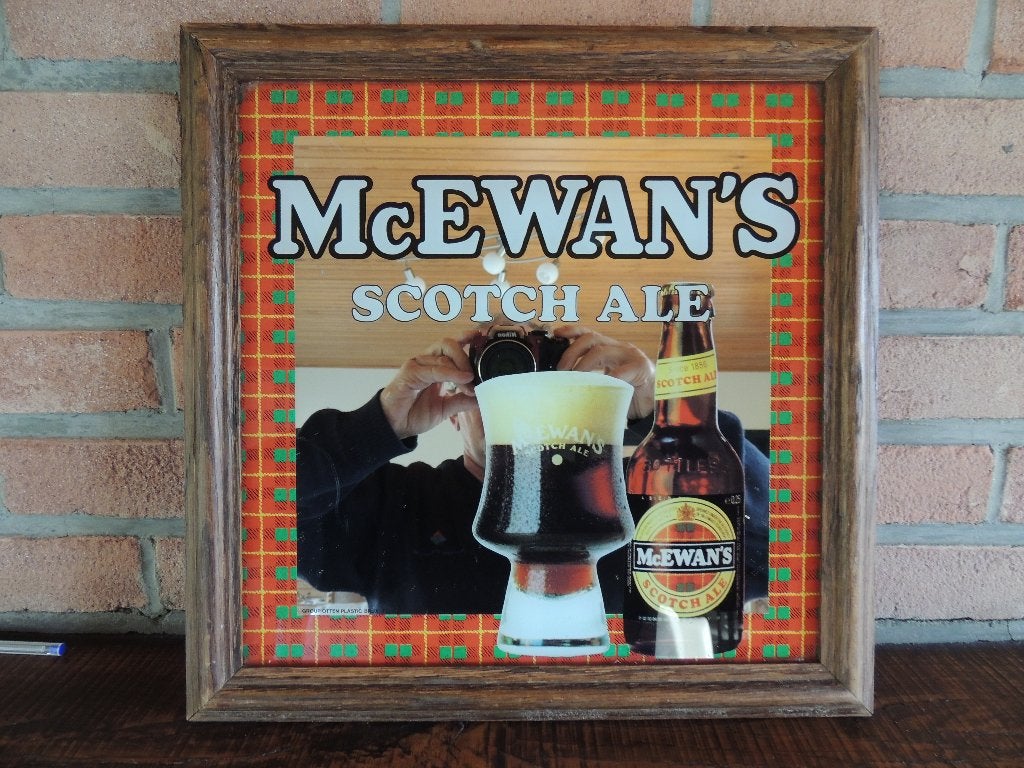McEWANS SCOTT ALE SPIEGEL, Antiek en Kunst, Ophalen of Verzenden, Vierkant, Minder dan 50 cm, Minder dan 100 cm