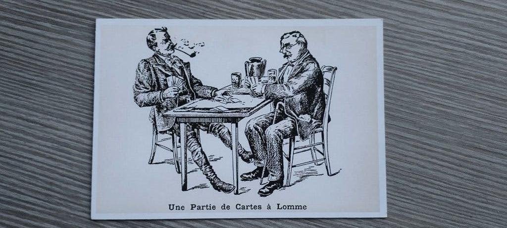 oude postkaart "kaartspel in Lomme", France, Verzamelen, Postkaarten | Buitenland, Verzenden, Ongelopen, Frankrijk