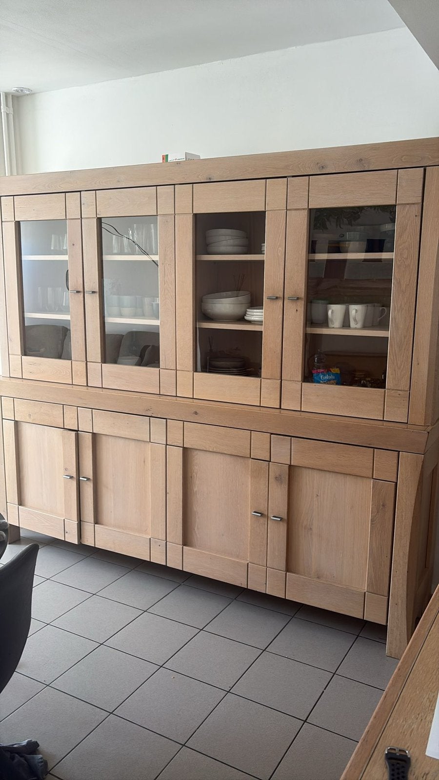Massieve eiken buffetkast + bijpassend dressoir, Enlèvement, Utilisé