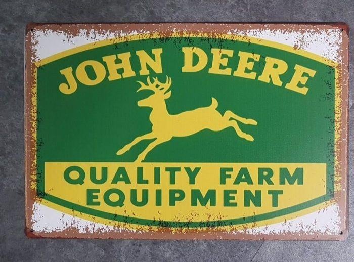 Panneau publicitaire en métal pour tracteur John Deere, lamp, Collections, Marques & Objets publicitaires, Enlèvement ou Envoi