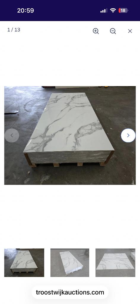 Panneau mural en marbre blanc en PVC mat, Huis en Inrichting, Woonaccessoires | Wanddecoraties, Nieuw, Wandbord of Wandpaneel