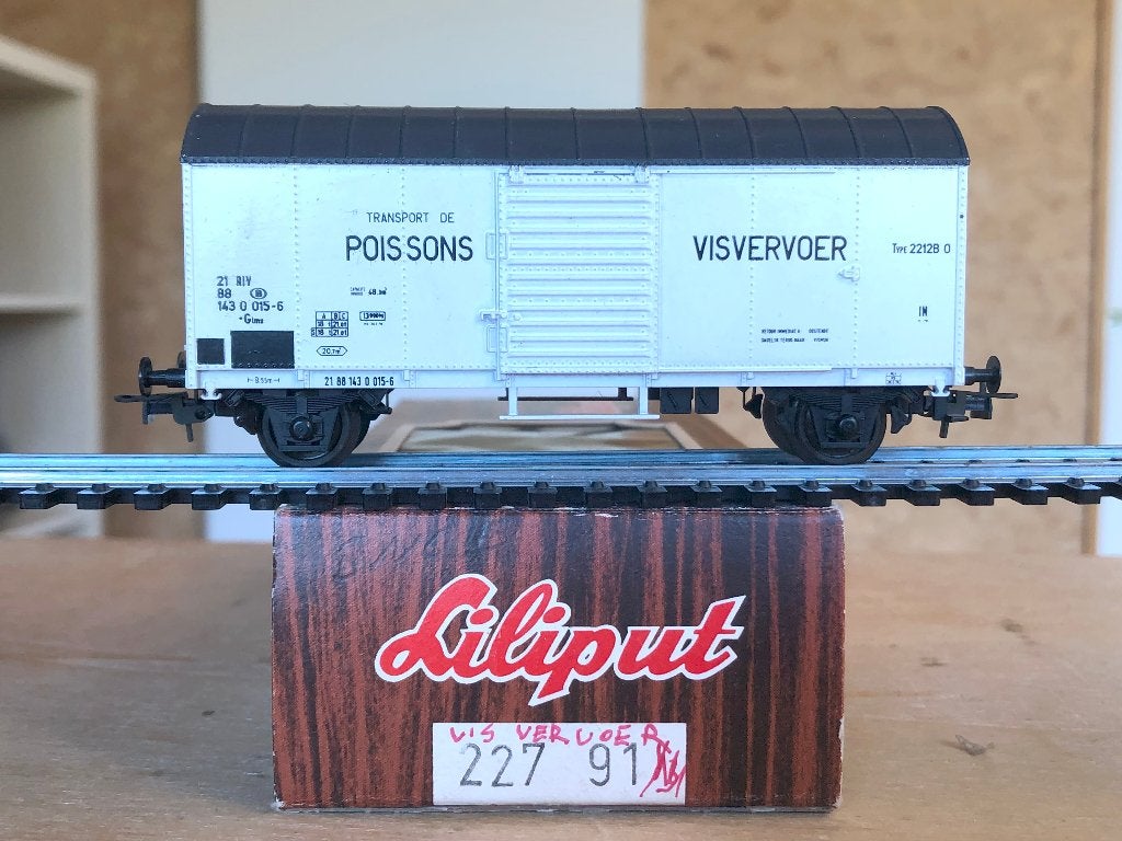 LILIPUT 22791 SNCB WAGON Glms TRANSPORT DE POISSONS HO, Envoi, Utilisé, Wagon, Liliput