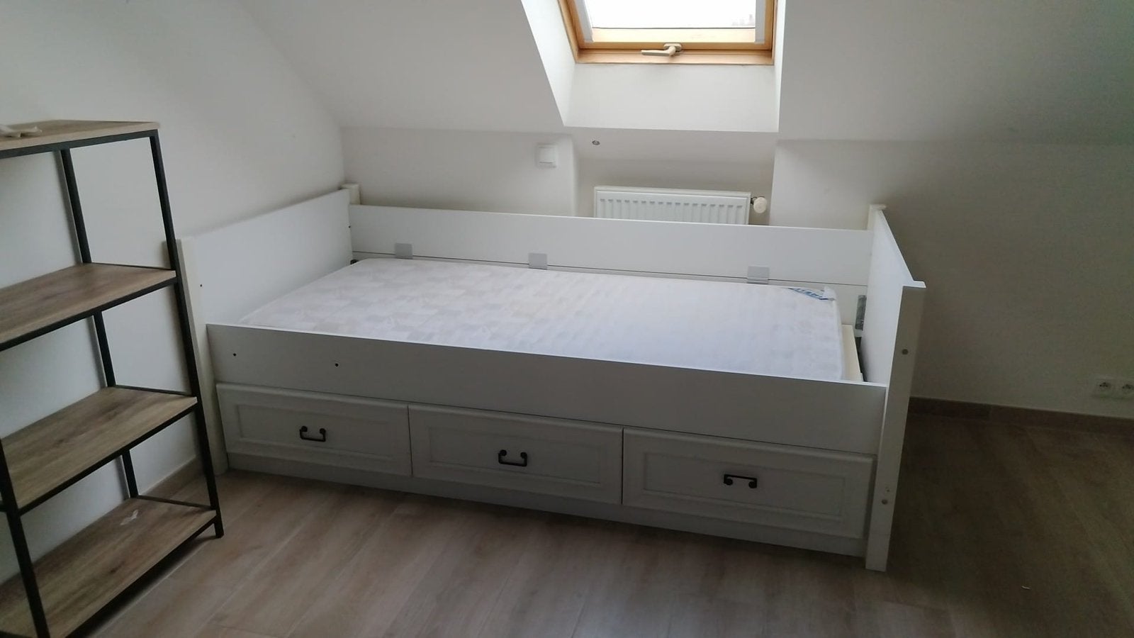Bed te koop incl matras, Ophalen, Gebruikt, Eenpersoons, Wit