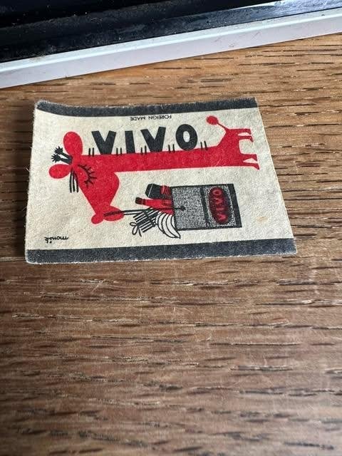 Étiquette d'étiquette Vivo Matchbox, Boîtes ou marques d'allumettes, Vivo, Enlèvement ou Envoi, Utilisé