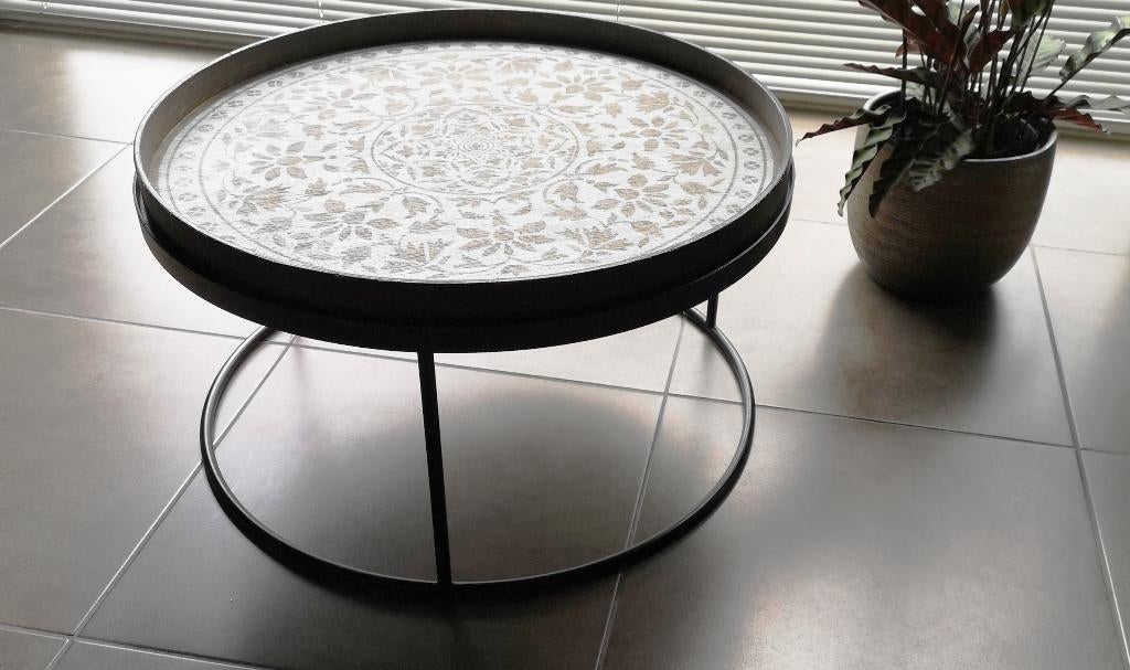 bijzettafeltje, Huis en Inrichting, Ophalen, Minder dan 45 cm, Gebruikt, Metaal of Aluminium