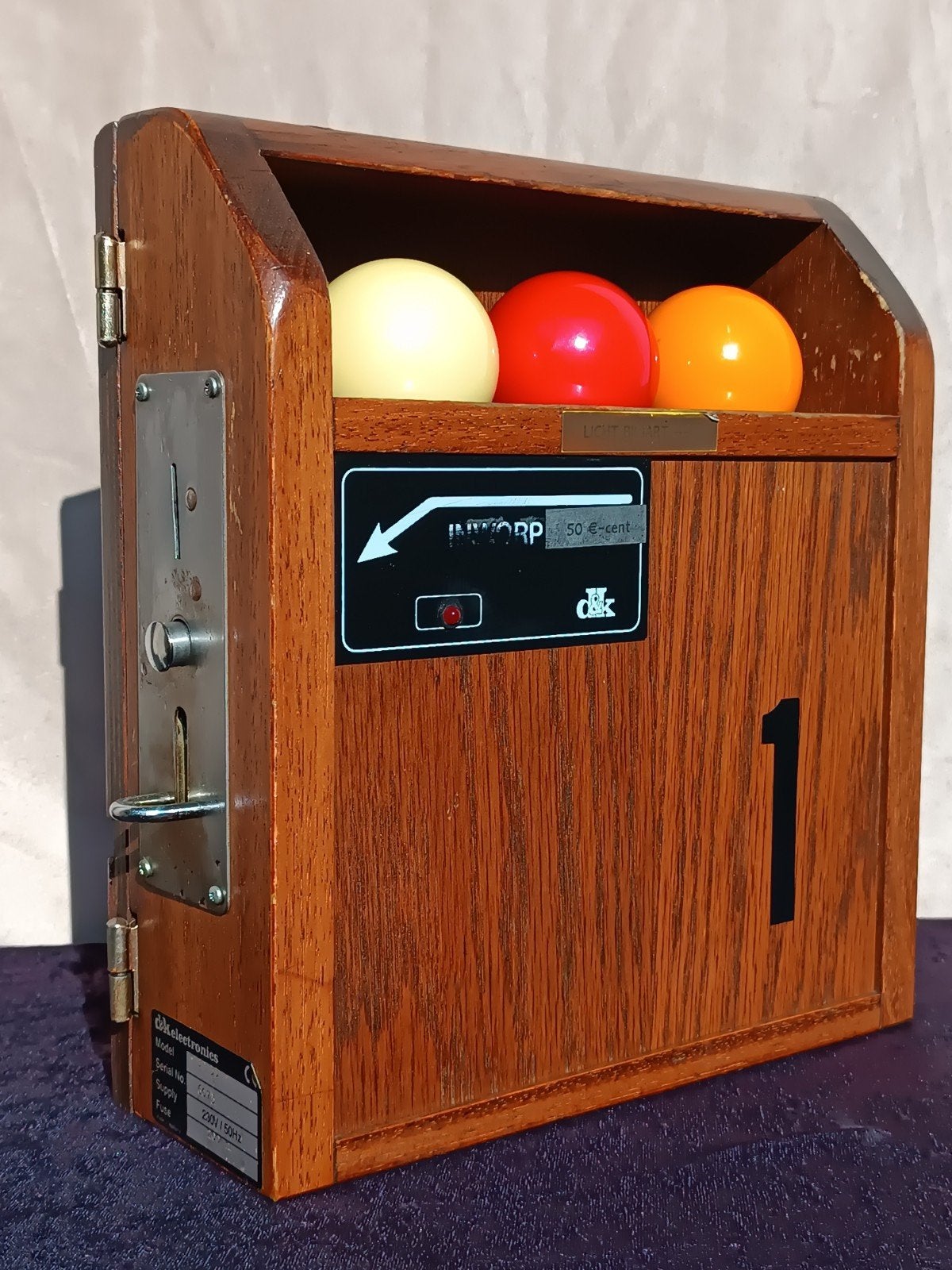 Horloge de billard/Balltimer D&K avec armoire en chêne, Enlèvement ou Envoi, Comme neuf, Autres types