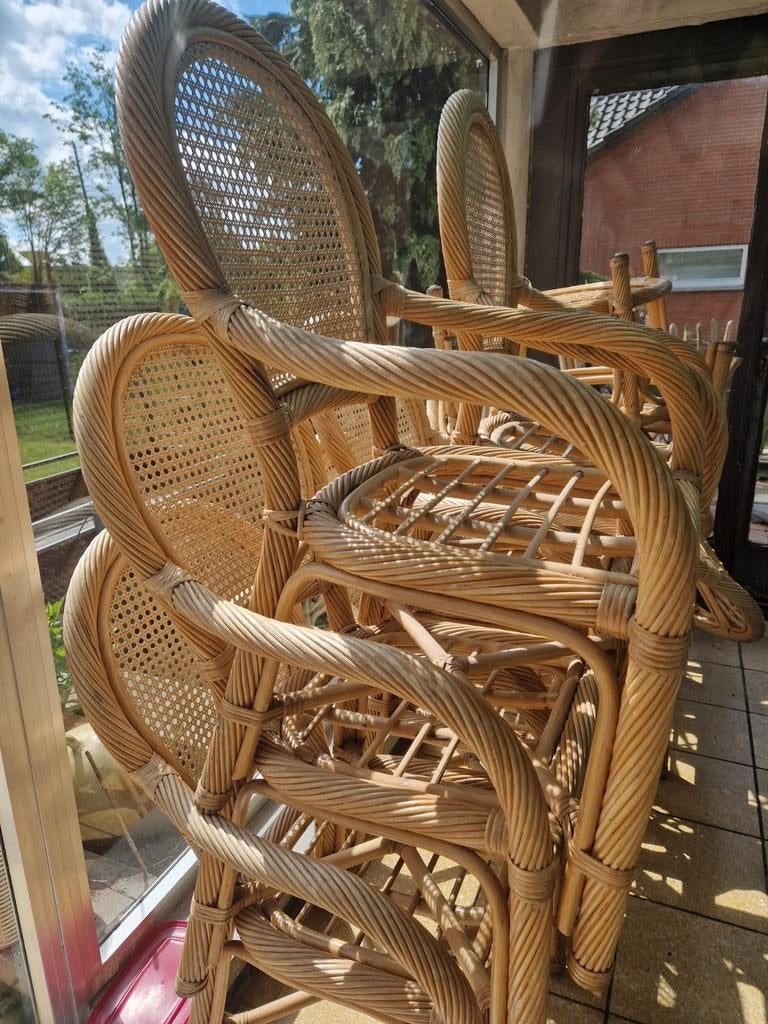 6 chaises en rotin 60€ ensemble, Jardin & Terrasse, Chaises de jardin, Enlèvement, Rotin