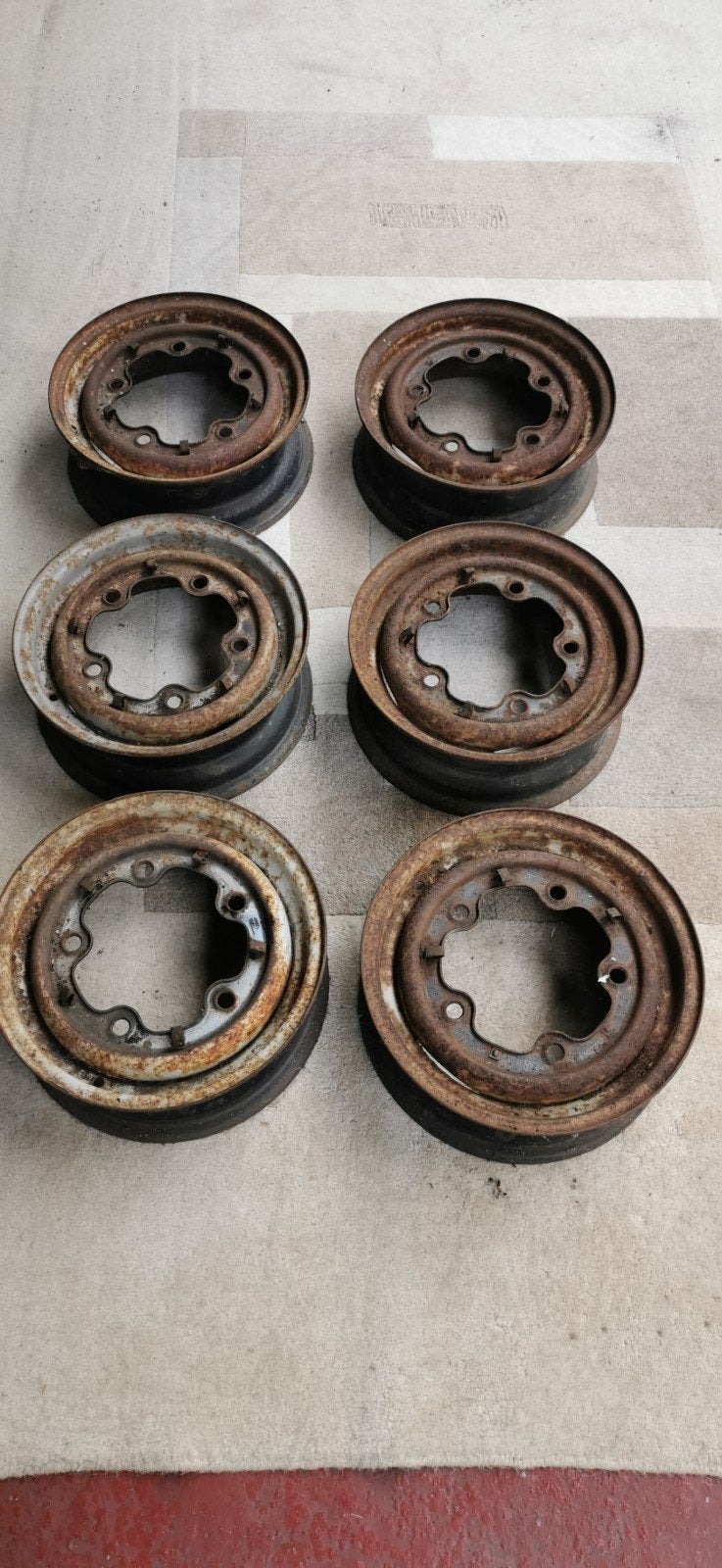 6 Originele velgen Volkswagen T1, Ophalen, Gebruikt, 14 inch, Velg(en)